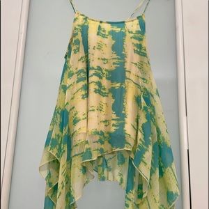 Steve Madden blouse yellow and aqua blouse